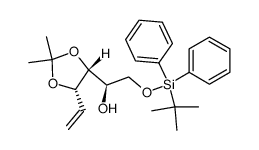 (1R)-(-)-1-[(4R,5S)-2,2-dimethyl-5-vinyl-1,3-dioxolan-4-yl]-2-(tert-butyldiphenylsilyloxy)ethan-1-ol结构式