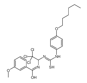 3-methoxy-N-[2,2,2-trichloro-1-[(4-hexoxyphenyl)carbamothioylamino]ethyl]benzamide结构式