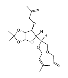 6-O-allyl-1,2-O-isopropylidene-3-O-methallyl-5-O-prenyl-α-D-glucofuranose Structure