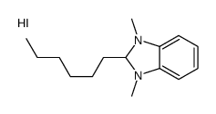 2-hexyl-1,3-dimethyl-1,2-dihydrobenzimidazol-1-ium,iodide结构式