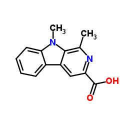 1,9-Dimethyl-9H-β-carboline-3-carboxylic acid Structure