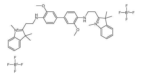2,2'-[(3,3'-dimethoxy[1,1'-biphenyl]-4,4'-diyl)bis(iminoethylene)]bis(1,3,3-trimethyl-3H-indolium) bis[tetrafluoroborate(1-)]结构式