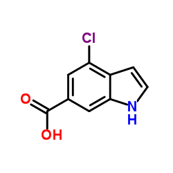 4-氯-1H-吲哚-6-羧酸结构式