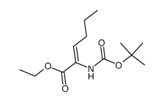 (Z)-2-tert-Butoxycarbonylamino-hex-2-enoic acid ethyl ester结构式