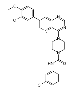 4-[(N-3-chlorophenylcarbamoyl)piperazin-1-yl]-7-(3-chloro-4-methoxyphenyl)pyrido[3,2-d]pyrimidine Structure