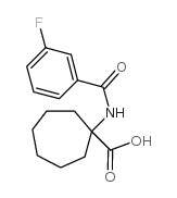 1-(3-氟-苯甲酰基氨基)-环庚烷羧酸结构式