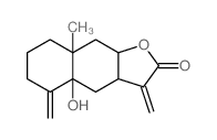 Naphtho[2,3-b]furan-2(3H)-one, decahydro-4a-hydroxy-8a-methyl-3, 5-bis(methylene)-结构式