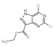 5,7-二氯-1H-吡唑并[4,3-D]嘧啶-3-甲酸乙酯结构式