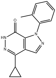 4-环丙基-1-(2-甲基苯基)-1,6-二氢-7H-吡唑并[3,4-D]哒嗪-7-酮结构式
