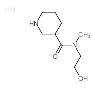 N-(2-Hydroxyethyl)-N-methyl-3-piperidinecarboxamide hydrochloride Structure