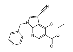 Ethyl 1-benzyl-4-chloro-3-cyano-1H-pyrrolo[2,3-b]pyridine-5-carbo xylate Structure