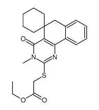 ethyl 2-(3-methyl-4-oxospiro[6H-benzo[h]quinazoline-5,1'-cyclohexane]-2-yl)sulfanylacetate Structure