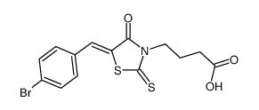 4-[5-(4-溴亚苄基)-4-氧代-2-硫基氧代-噻唑烷]-丁酸结构式