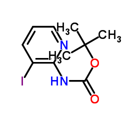 3-碘-2-吡啶基-氨基甲酸-1,1-二甲基乙酯结构式