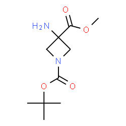 1,‐3-氮杂环丁烷二羧酸,3-氨基-,1-(1,1-二甲基乙基)3-甲基酯结构式