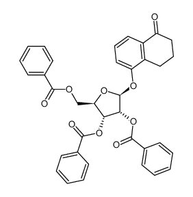 1(2H)-Naphthalenone, 3,4-dihydro-5-(2,3,5-tri-O-benzoyl-.beta.-D-ribofuranosyl)oxy- Structure