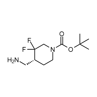 (R)-4-(氨基甲基)-3,3-二氟哌啶-1-羧酸叔丁酯结构式