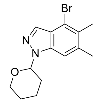 4-溴-5,6-二甲基-1-(四氢-2H-吡喃-2-基)-1H-吲唑结构式