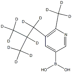 (6-(methyl-d3)-5-(2-(methyl-d3)propyl-1,1,2,3,3,3-d6)pyridin-3-yl)boronic acid Structure