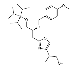 (R)-2-(2-((S)-2-((4-methoxybenzyl)oxy)-3-((triisopropylsilyl)oxy)propyl)thiazol-4-yl)propan-1-ol Structure