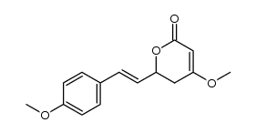 (E)-4-methoxy-6-(4-methoxystyryl)-5,6-dihydro-2H-pyran-2-one结构式