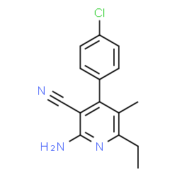 2-Amino-4-(4-chlorophenyl)-6-ethyl-5-methylnicotinonitrile Structure
