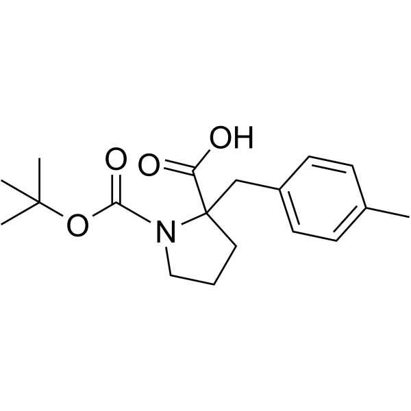 1-Boc-2-(4-甲基苄基)-2-吡咯烷羧酸结构式