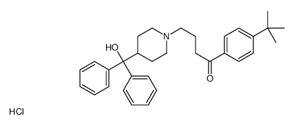 1-(4-tert-butylphenyl)-4-[4-[hydroxy(diphenyl)methyl]piperidin-1-ium-1-yl]butan-1-one,chloride Structure