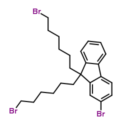 2-溴-9,9-双(6-溴己基)-9H-芴结构式