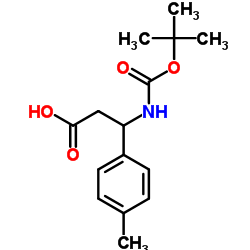 (R)-3-((叔丁氧羰基)氨基)-3-(对甲苯基)丙酸结构式