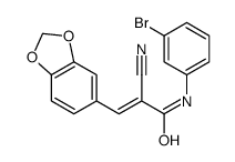 (Z)-3-(1,3-benzodioxol-5-yl)-N-(3-bromophenyl)-2-cyanoprop-2-enamide Structure