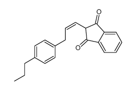 2-[3-(4-propylphenyl)prop-1-enyl]indene-1,3-dione结构式