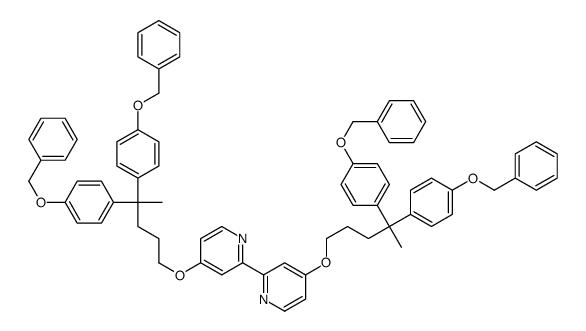 4-[4,4-bis(4-phenylmethoxyphenyl)pentoxy]-2-[4-[4,4-bis(4-phenylmethoxyphenyl)pentoxy]pyridin-2-yl]pyridine Structure