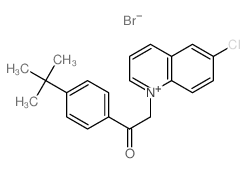 Quinolinium,6-chloro-1-[2-[4-(1,1-dimethylethyl)phenyl]-2-oxoethyl]-, bromide (1:1) Structure