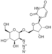 5'-O-(2-叠氮基-2-脱氧-ALPHA-D-甘露糖基)尿苷结构式