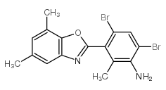 4,6-dibromo-3-(5,7-dimethyl-1,3-benzoxazol-2-yl)-2-methylaniline structure