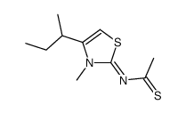 N-(4-butan-2-yl-3-methyl-1,3-thiazol-2-ylidene)ethanethioamide结构式