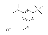 (4-Dimethylamino-6-methylsulfanyl-[1,3,5]triazin-2-yl)-trimethyl-ammonium; chloride Structure