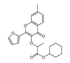 cyclohexyl 2-[2-(furan-2-yl)-7-methyl-4-oxochromen-3-yl]oxypropanoate Structure