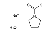 1-Pyrrolidinecarbodithioic acid, sodium salt, dihydrate structure