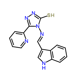 4-{[(E)-1H-Indol-3-ylmethylene]amino}-5-(pyridin-2-yl)-4H-1,2,4-triazole-3-thiol Structure