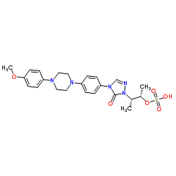 De-1-(((2-(2,4-二氯苯酚基)-1,3-二氧戊烷-2-yl)甲基)-1H-1,2,4-三唑硫酸伊曲康唑结构式