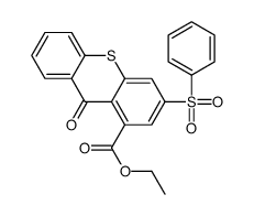 ethyl 9-oxo-3-(phenylsulphonyl)-9H-thioxanthene-1-carboxylate结构式