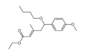 ethyl 3-methyl-5-(O-n-butyl)-5-(4-methoxyphenyl)-2(E)-pentenoate Structure