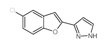 3-(5-氯苯并呋喃-2-基)-1H-吡唑结构式