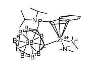 [(η5:σ-(i-Pr)2NP(C9H6)(C2B10H10))Zr(NMe2)2]结构式