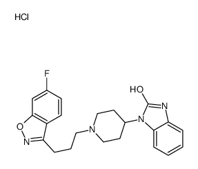 3-[1-[3-(6-fluoro-1,2-benzoxazol-3-yl)propyl]piperidin-4-yl]-1H-benzimidazol-2-one,hydrochloride Structure