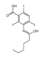 3-(hexanoylamino)-2,4,6-triiodobenzoic acid Structure