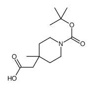 2-(1-(叔丁氧基羰基)-4-甲基哌啶-4-基)乙酸结构式