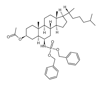 Dibenzyl N-(3β-acetoxy-5α-cholestan-6β-yl)phosphoramidate结构式